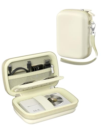ProCase Digital Camera Case for CAMKORY/Lecran/Lecnippy/Froitx/aycy/FJFJOPK/KODAK PIXPRO FZ55/FZ45 4K Vlogging Camera, Compact Hard Storage Travel Bag with Mesh Pocket for Batteries, SD Card -Cream - color: Cream