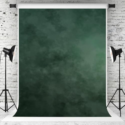Kate 6.5×10ft Green Backdrop Abstract Muslin Dark Green Background Gradient Portrait Backdrop for Photographer Headshot Microfiber Photo Studio Props - size: 6.5×10ft