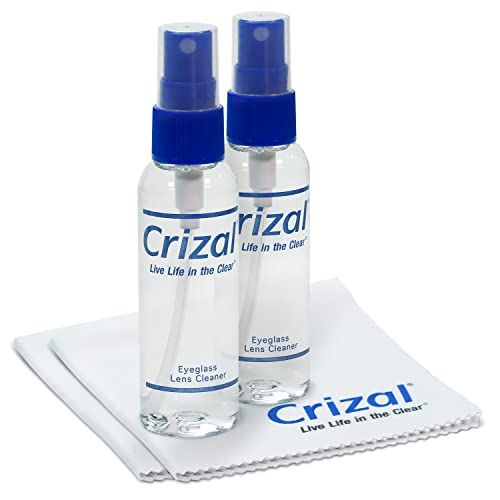 Crizal Eyeglass Lens Cleaning Kit – 2 Pack (2oz Spray + Microfiber Cloth) – Designed & Tested for AR-Coated Lenses – Complete Lens Care System - color: 2oz Spray W/Cloth, 2 Pack