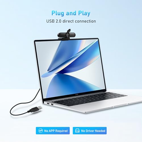 2K Webcam, FHD Computer Streaming Camera with 2K/30fps, 1080P/60fps, Autofocus, Dual Noise-Cancelling Microphones and Tripod, for Computer/Zoom/Skype/Teams/Laptop/MacBook/Windows - style: 2K/78°FOV