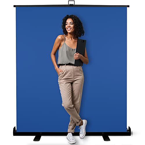 62-Inch Blue Screen Backdrop – Collapsible & Portable Chromakey Background for Streaming, Video Calls, Photography, Zoom & Gaming – Wrinkle-Resistant, High-Density Fabric, Easy Setup - color: Blue, size: 62-Inch