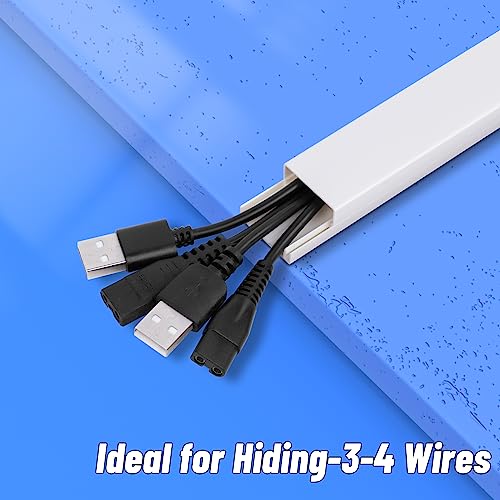 Cord Cover Raceway Kit, 628 in Cable Cover Channel, Paintable Cord Concealer System Cable Hider, Cord Wires, Hiding Wall Mount TV Powers Cords in Home Office, 40 X L15.7in X W0.95in X H0.55in - size: 40 X L15.7in