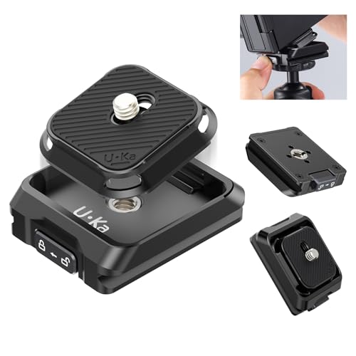 ULANZI UKA01 Quick Release Plate Kit, Arcac/F38 Interface Camera Quick Release Plate Mount Quick Setup w/ 1/4" to 3/8" Screw Thread Gimbles Sliders Tripods Adapter for Sony/Nikon/DJI/Fuji - size: Top + Base plate