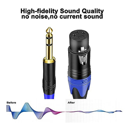(2Pack / 3.3 FT) XLR to 1/4 TRS Stereo Adapter,XLR Female to 1/4 Inch (6.35mm) Balanced Microphone Stereo Audio Converter AdapterCable for Speakers, Mixers, Amplifiers - color: 3.3 feet-2Pack