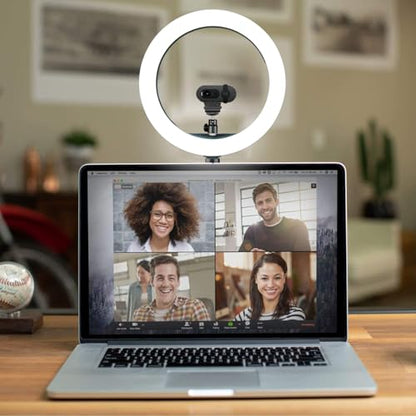 Brio-101 Magnetic Webcam Light Stand,10'' Ring Light with Tabletop Tripod Holder for Logitech Brio 101 301 501 4K C270 C310 C920x C920s C920e C922x webcams with/Without 1/4''-20 Interface