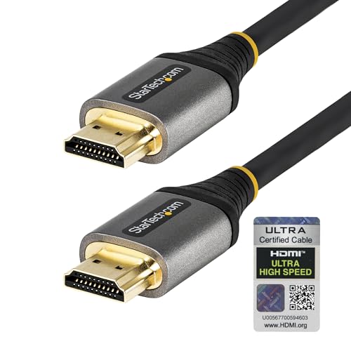 StarTech 6ft Ultra High Speed HDMI Cable, 8K 60Hz, HDR10+, 48Gbps | 8K 60Hz/4K 120Hz, HDMI 2.1 Cord with HDR10+ / eARC, Certified, HDMM21V2M, Monitor/TV/Display - size: 6 ft
