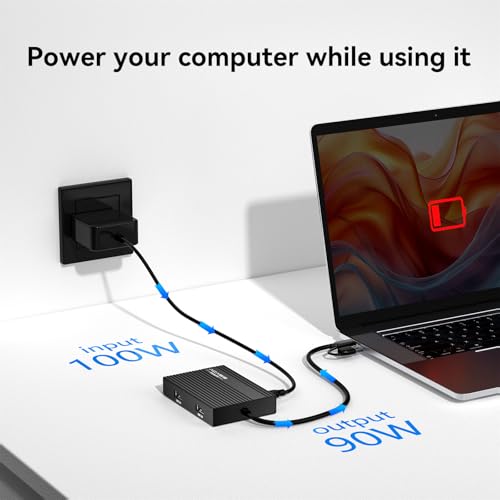 ACASIS USB C to Dual HDMI DisplayLink Adapter, 4K@60Hz, 2 HDMI & 3 USB-A Ports, 100W PD Charging, USB C DisplayLink Docking Station for Mac M1/M2/M3/Windows,USB A/C to Dual Monitor Adapter (Black) - color: Black