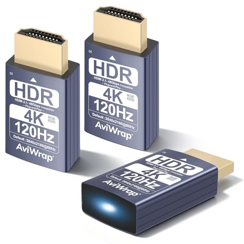 HDMI 2.1 Dummy Plug 4K HDR,EDID Emulator Virtual Display Adapter,HDMI Headless Adapter,Supports 4K/2K/1080P@30 60 120Hz for Windows/Mac/Linux(3pack) - color: 4K 120Hz HDR/hdmi2.1(3p)