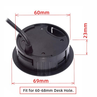 USB 3.0 Hub Sound Card USB-C 2 Port USB 60mm Desk Grommet Splitter Dock Station Headphone Mic Audio Interface for Desktop PC Desk - style: USB-C+2USB+Mic Audio