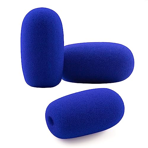LEFXMOPHY Accessories for BlueParrott B250-XTS Foam Replacement for Blue Parrott B250 B350 B450 B550 C400 S450 Noise canceling Headset Microphone Pop Filter Windscreen Mic Cover, 3-Pack Blue