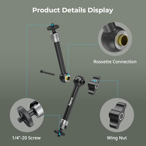 SmallRig 9.8-inch Magic Arm 2-Pack, Adjustable Articulating Friction Arm Mount with 1/4"-20 Thread Screw, for Camera Monitor/LED Light Setup, 5317 - style: 2-Pack
