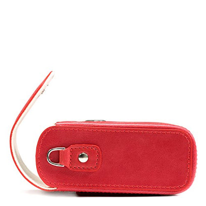 MegaGear Leather Camera Case with Strap Compatible with Canon PowerShot G7 X Mark III, G7 X Mark II, G7 X - MG1216, Red - color: Red