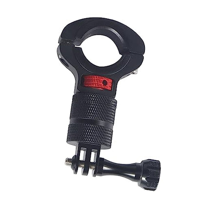 Motorcycle Handlebar Clip Holder 1/4 Screw Bicycle Bike Seatpost Clamp Compatible with Go-pro 11 ONE Action Camera Accessories (Black Red Set) - color: Black Red Set