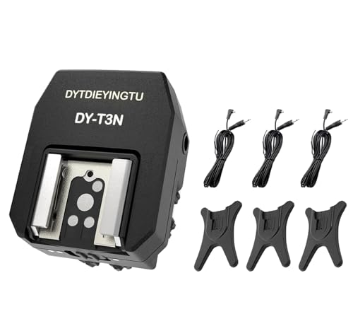 DY-T3N for Nikon Camera Flash Hot Shoe Adapter Mount Top-Mounted Expansion Accessory: Multi-Flash synchronous Shooting with Cable Converter A Set with 3 Wires (DY-T3N N03) - size: DY-T3N N03