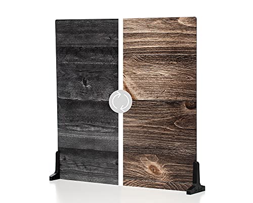 V-FLAT WORLD Duo Board Product Photography Backdrops - 2-Sided Background for Photograph, Realistic Item & Food Photography Background - Includes 2 Legs & Mat - 24" x 24", Vintage Oak/Ink Hardwood - color: Vintage Oak/Ink Hardwood, size: 24 x 24 inches