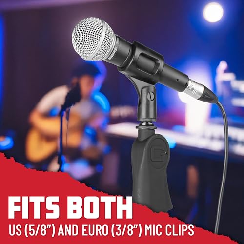 Gator Frameworks Microphone Stand with 12" Weighted Base and Deluxe Soft Grip Squeeze Height Adjustment, (GFW-MIC-1201) - style: 12" Weighted Base - Deluxe Height Adjust