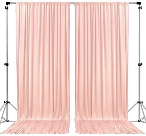 AK TRADING CO. 10 feet x 10 feet Polyester Backdrop Drapes Curtains Panels with Rod Pockets - Wedding Ceremony Party Home Window Decorations - Blush Pink (DRAPE-5x10-BLUSH) - color: Blush Pink, size: 60"W x 120"L (Pack of 2)