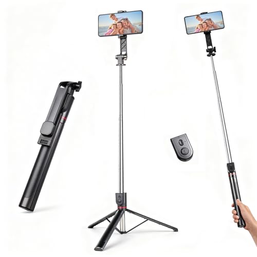 71" Phone Tripod Selfie Stick for iPhone and Android Phone, Cell Phone Tripod Stand with Wireless Remote Control