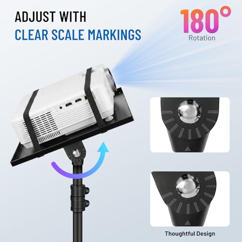 CAHAYA Projector Stand Tripod Adjustable - Stable for Tablets Phones Book Height 26" to 51.5" Multifunctional Laptop DJ Rack Stand Portable for Outdoor Movies CPS0331 - style: Tripod Projector Stand