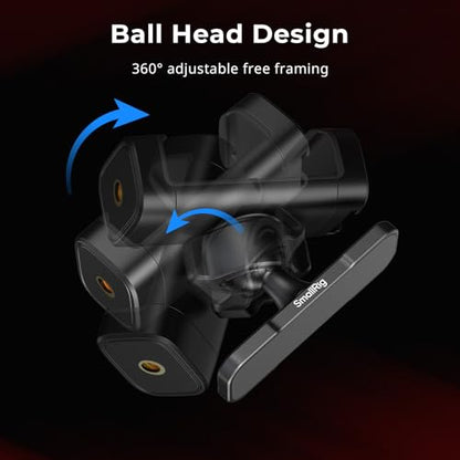 SMALLRIG Magnetic Phone Holder for Gym, Alloy Base with 360° Ball Head, Universal Phone Clamp Mount Suitable for iPhone 17/16/15/14/13/12 Series & Android Phones, Attach to Metal Surfaces-5582 - style: Phone Clip Connection