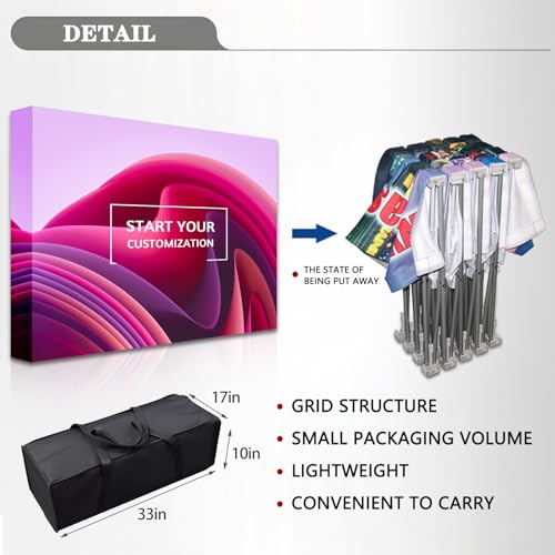 Customize Fabric Display Stand Trade Show Backdrop Aluminum Portable Pop Up Display Banner Backdrop with Collapsible Frame and Banner Set 12.5×7.5 FT - color: Pop-Up Displays, size: 12.5×7.5 FT