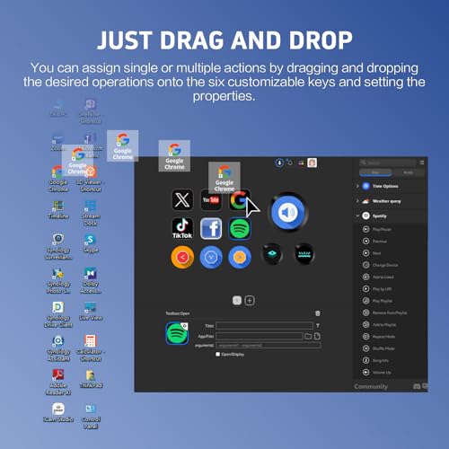 ActionRing Streaming Macro Keypad, Stream Controller Deck, Gaming Shortcut Keyboard, with 6 Customizable LCD Shortcut Keys, 3 Buttons and 3 Dials, Trigger Actions in OBS/Twitch/YouTube, For office workers and Content creaters,Windows 10/Mac14.0 (N3 White)