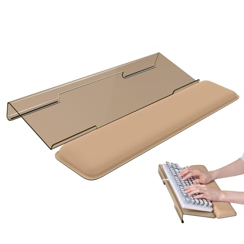 Laborio Computer Keyboard Stand for Desktop, Keyboard Riser Wrist Rest Holder for Easy Typing, Office Desk, Home, School Accessories(Coffee) - color: Coffee