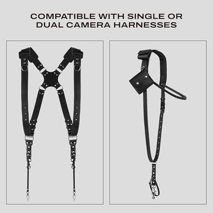 C Coiro Extra Attachments Single and Dual Camera Harness for Camera Bag, Sling Bag, Pouch, Lens Case - color: Black