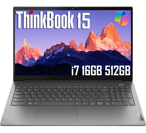 Lenovo ThinkBook 15 Gen 4 Business Laptop (15.6" FHD Anti-Glare, Intel 10-Core i7-1255U, 16GB RAM, 512GB SSD), 1080p Webcam, Fingerprint, Narrow Bezel, Thunderbolt 4, Ethernet, Win 11 Pro w/Copilot - size: 16GB|512GB SSD, style: Core i7
