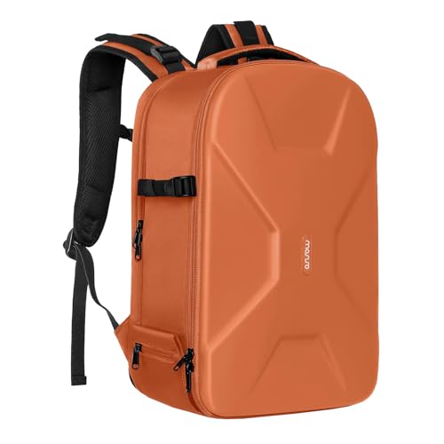 MOSISO Camera Backpack, DSLR/SLR/Mirrorless Photography Camera Bag 15-16 inch Waterproof Hardshell Case with Tripod Holder&Laptop Compartment Compatible with Canon/Nikon/Sony, Orange - color: Orange