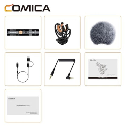 COMICA VM10 PRO Shotgun Microphone,USB C Mic for Camera, Smartphone, Tablet, PC.Ideal for Vlogging, Live Streaming,Recoding.Dual-Mode Video USB Shotgun Microphone with Gain Control - size: Comica VM10 Pro