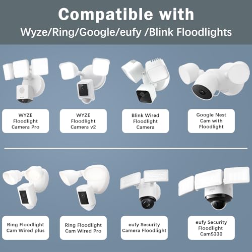 Plug-in Mount for Floodlight Cams with 30ft/9m Weatherproof Power Cable for Floodlight Cam Wired Plus/Pro,WYZE Floodlight Camera v2/Pro,Blink Wired Floodlight Camera,Electrical Box and Cord Kit