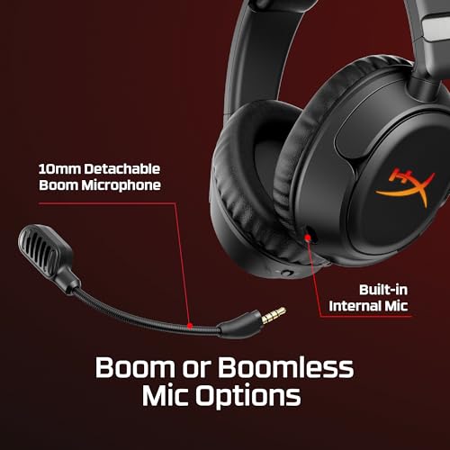 HyperX Cloud Flight 2 – Wireless Gaming Headset, Customizable RGB Lighting with Removable Earcup Plates, up to 100 Hours of Battery Life, 2.4GHz & Bluetooth, Multi-Platform Compatibility - White - color: White