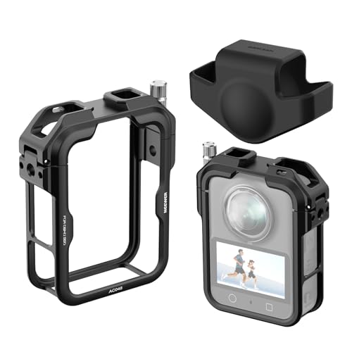 NEEWER Osmo 360 Cage Stabilizer Rig Video for Action Camera Aluminum Alloy with Protective Cover, Compatible with DJI Osmo 360 Combo Accessories and Quick Release Magnetic Ecosystem, AC048 - style: Cage w/Protective Cover