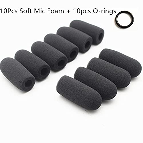 10 Pack Soft Mic Foam Covers Windscreens for David Clark M-4/M-7 Lightspeed Aviation Headsets Microphone