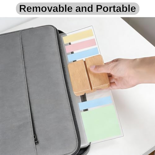 2-Pack Monitor Memo Board, Monitor Sticky Note Holder for Desktop, Portable Removable Office Desk Board Wooden Phone Holder with Stick Notes, Clear