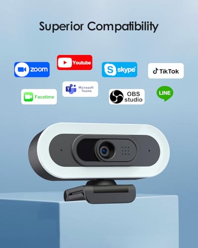 1080P Webcam with Built-in Microphone, W2N Web Cam, Privacy Cover, 75° FOV, Noise Cancellation, Plug & Play Web Camera for Computer, USB Webcam for Pc, Laptop, Desktop, Mac - color: 2K/65°FOV