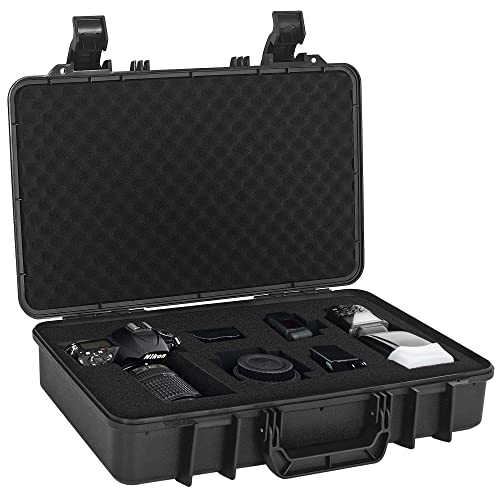 16.8 inch HardShell Carrying Case,Water-resistant & Storage Box with Customizable Foam,Portable Protective Box for Microphone,Recorder,Electronics,Tools,Cameras,Equipment and More,16.8" x 10" x 3" - size: 16.8" x 10" x 3"