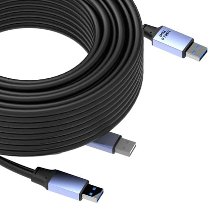 OkyLink Active USB 3.0 Data Cable A to A, Male to Male 5Gbps, 65ft | 20M, 3.2 Gen 1, Comes with power, for professional long - distance use - color: USB3.0(5Gbps), size: 65ft (20m)