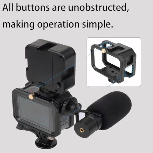 Aluminium Protective Cage for GoPro Hero 13/12/11/10/9, Durable Hard Frame Cases Protector, Strong Metal Housing Frame Video Cage with Sliding Cover - style: Standard Version