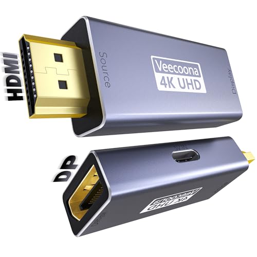 HDMI to DisplayPort Adapter Uni-Directional (4K@60Hz/1080P@120Hz) | HDMI (Source) 2.0 Male to DP (Display) 1.2 Female Converter Compatible with Laptop, AMD, NVIDIA, PS5, Xbox and More - 1 Pack - color: Light blue