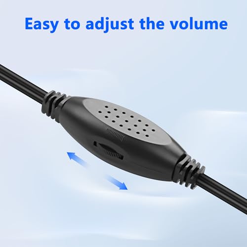 XMSJSIY Mini Computer Speaker for Desktop PC 3.5mm TRS Input with Volume Control USB Powered Stereo Hidden Type Small Speakers for PC Laptop Phone Notebook -1.2M/3.9FT 1 Pair