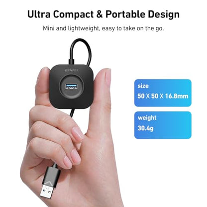 BENFEI USB 3.0 Hub, 4 Ports USB A Splitter Ultra Compact for Mouse, Keyboard, Flash Drive, U Disk, Printer Compatible with Laptop, Desktop PC, Xbox, PS5, and More - style: USB A 4-port Hub