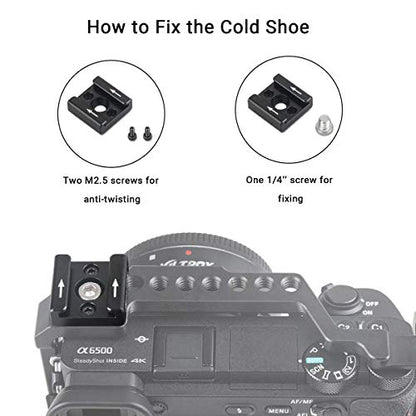 SMALLRIG Cold Shoe Mount Adapter with 1/4’’ Thread Hole for Camera and Camcorder Rigs – 1241