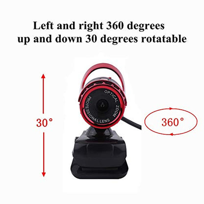 Webcam 480P, Clip on HD PC Camera, Built in Microphone,12.0M Pixels, 360° Rotating for Computer Laptop Desktop, Plug and Play for Video Broadcasting, Compatible with 7/8