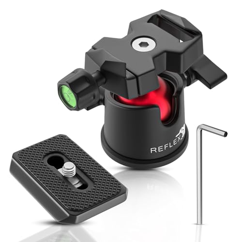 REFLEX CAMERA Metal 9" Mini Tripod Desktop Tripod with 360° Ball Head and 1/4"-20 Screw for DSLR Cameras, Smartphone, Projectors with Quick Release Plate & Bubble Spirit Level, 5Kg Load
