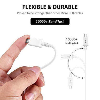 Full 25W Short MicroUSB Compatible with DJI Phantom 4 RTK Plus 480Mbps 2.0 Data High Speed 5A Charging. (2pack, 8 inch) - color: White, size: 8 Inch