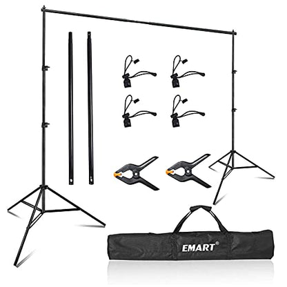 EMART Photography Backdrop Stand, 8 x 8 ft Adjustable Photo Background Holder, Back Drop Banner Support Frame Kit for Photoshoot Video Studio, Birthday Party - size: 8x8ft