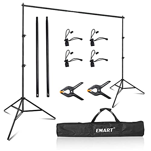 EMART Photography Backdrop Stand, 8 x 8 ft Adjustable Photo Background Holder, Back Drop Banner Support Frame Kit for Photoshoot Video Studio, Birthday Party - size: 8x8ft