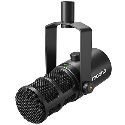 MAONO Dynamic Microphone, USB/XLR Podcast PC Microphone with Software, EQ,Tap-to-Mute, Headphone Jack, Gain Knob & Volume Control, Studio Mic for Broadcast, Recording, Streaming & Gaming (PD400X)